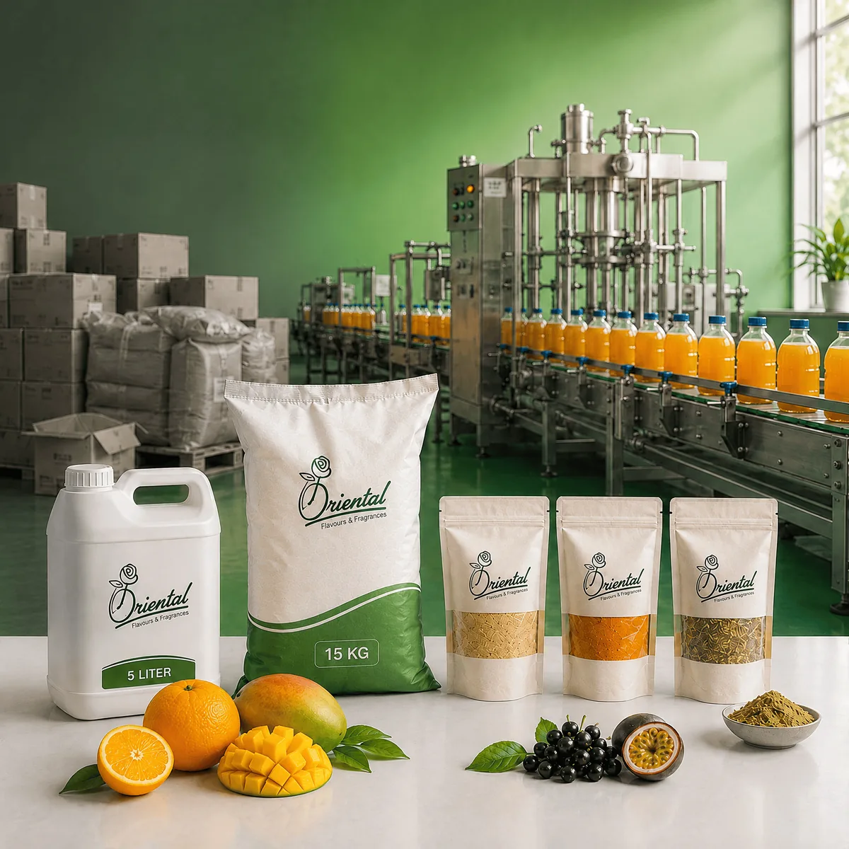 Production line and packaging